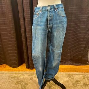 Levi’s 501 5 button blue jeans.